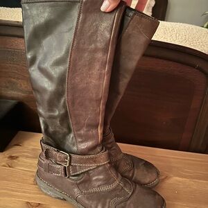 Brown Leather Knee-High Boots